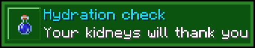 An example of a drink reminder saying 