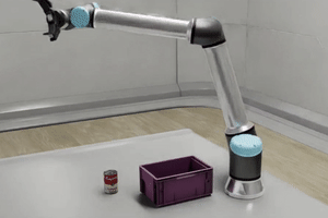 Demonstration of Isaac Manipulator pick and place for a robot simulated in Isaac Sim