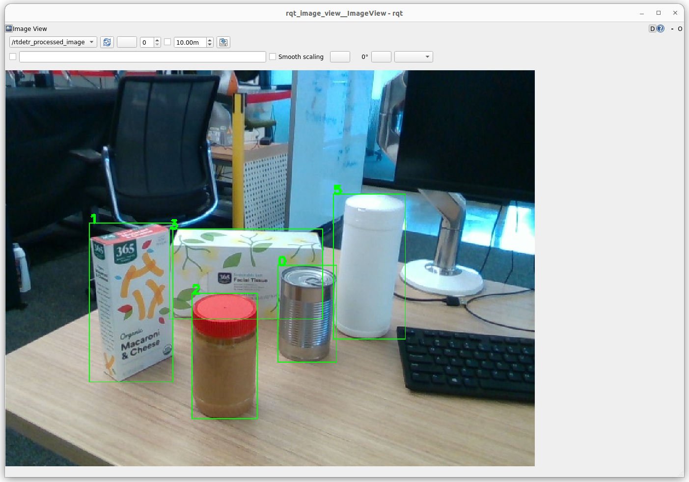 RQT showing detection of grocery objects