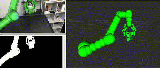 Figure 4: Cyclic attachment and detachment of an object visualized in RViz.