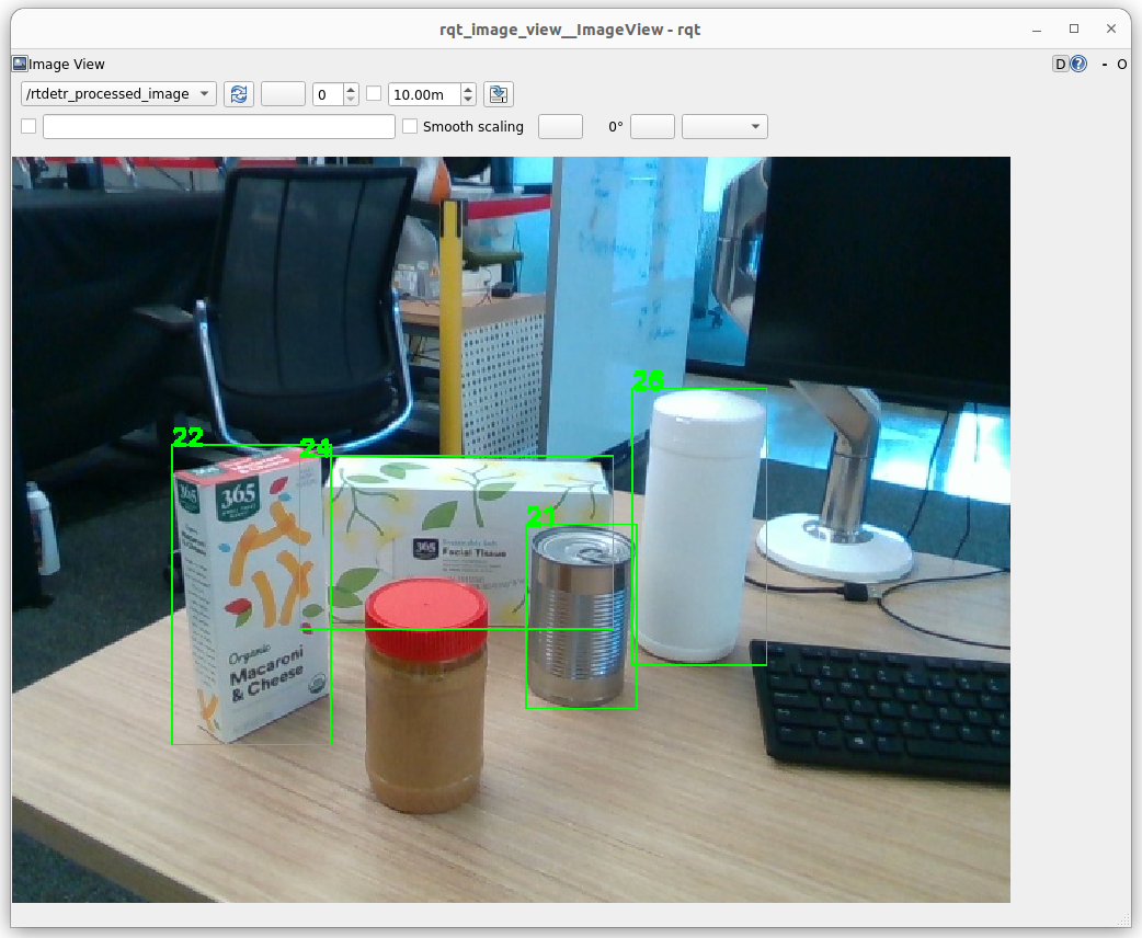 RQT showing detection of grocery objects