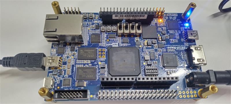 DE10-Nano with EVAL-AD3530R connected via GPIO header