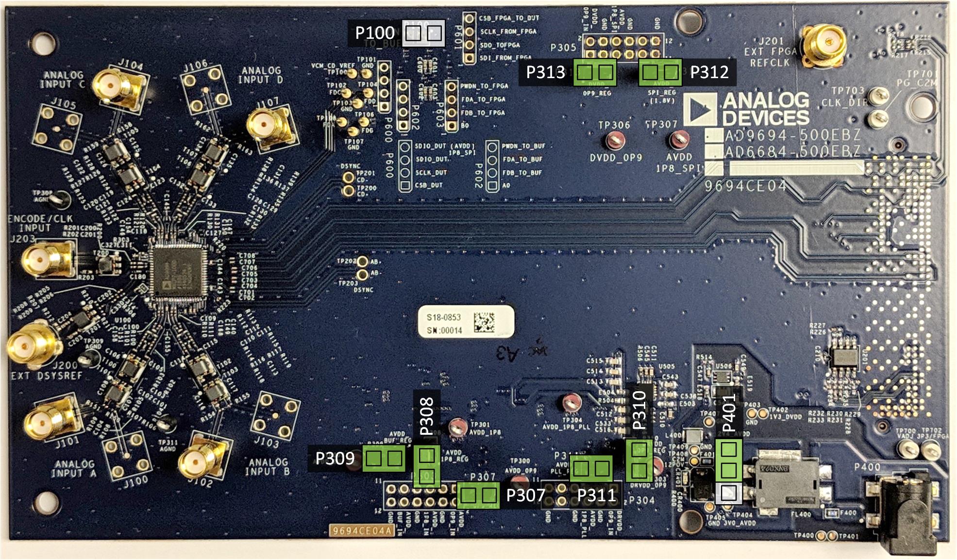 https://media.githubusercontent.com/media/analogdevicesinc/documentation/main/docs/solutions/reference-designs/eval-ad9694/images/ad9694_jumpers_new_board.jpg