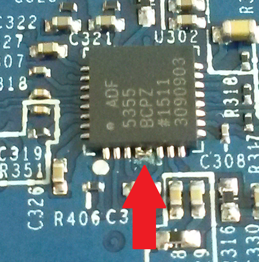 AD-FMCOMMS5-EBZ Rev B ADF5355 rework