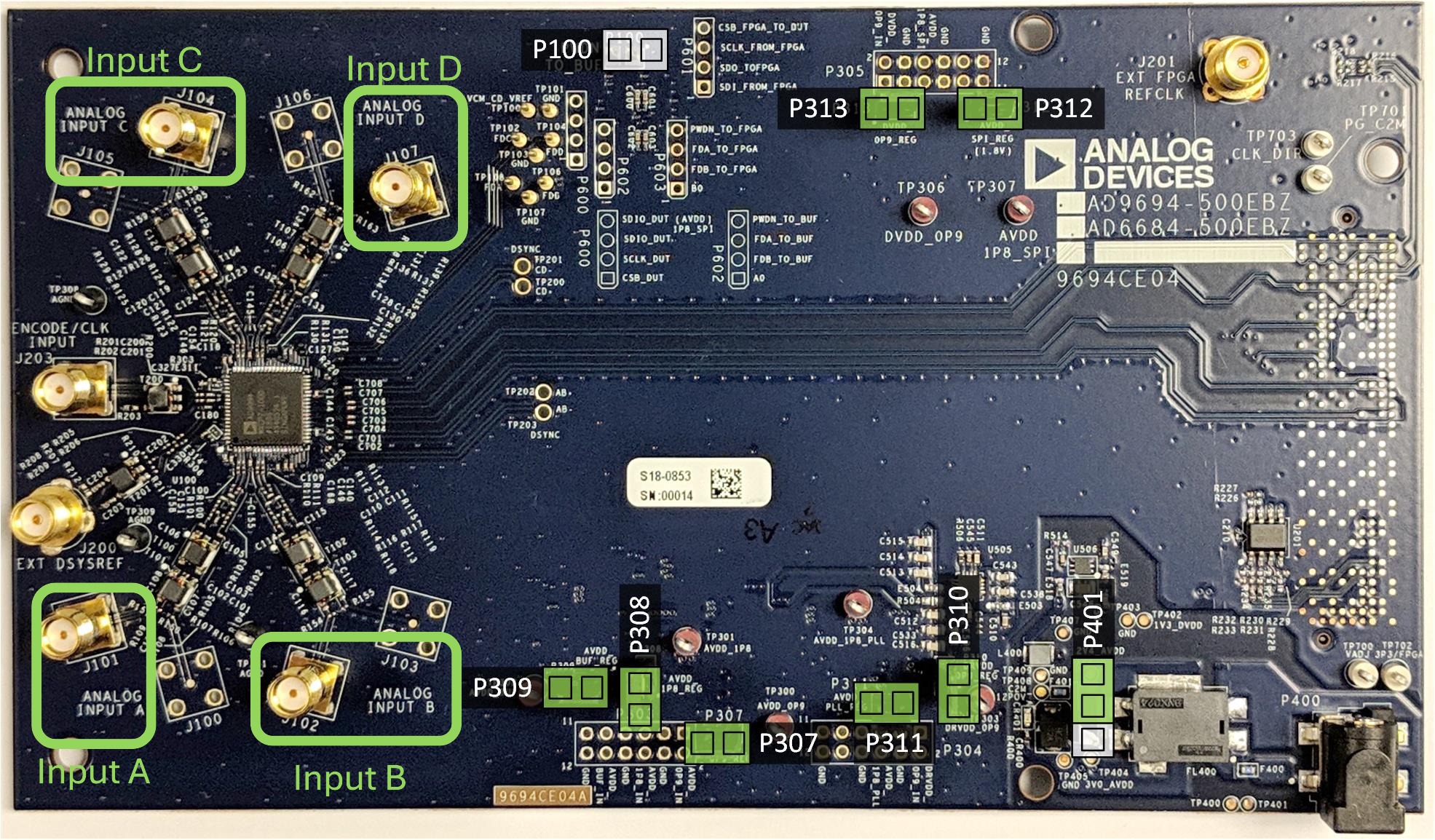 AD9694-500EBZ connector layout