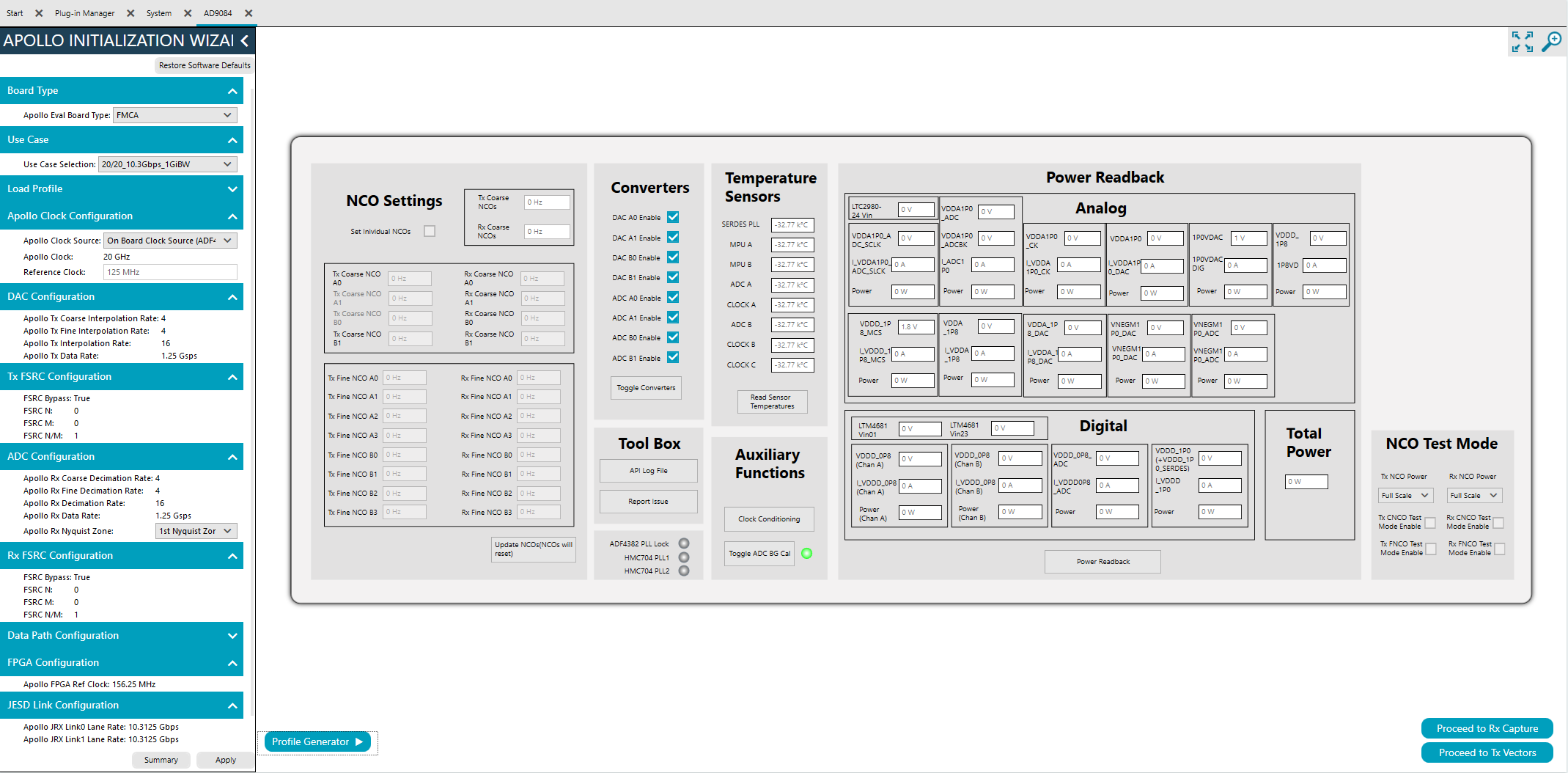https://media.githubusercontent.com/media/analogdevicesinc/system-level/main/docs/software/ad9084-profile-generator/apollo_plugin_main_window.png