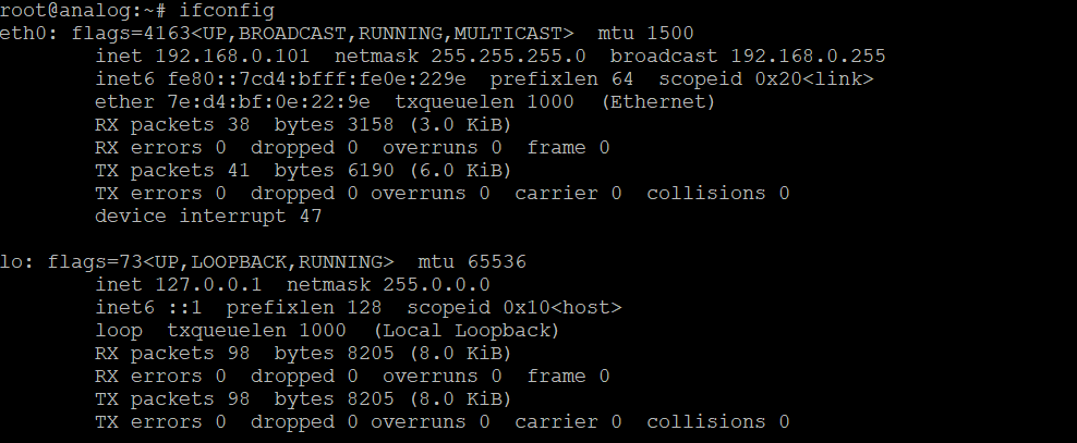 Ethernet Settings Verification