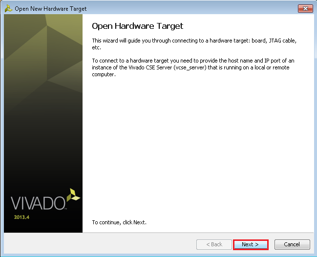 Open New Hardware Target