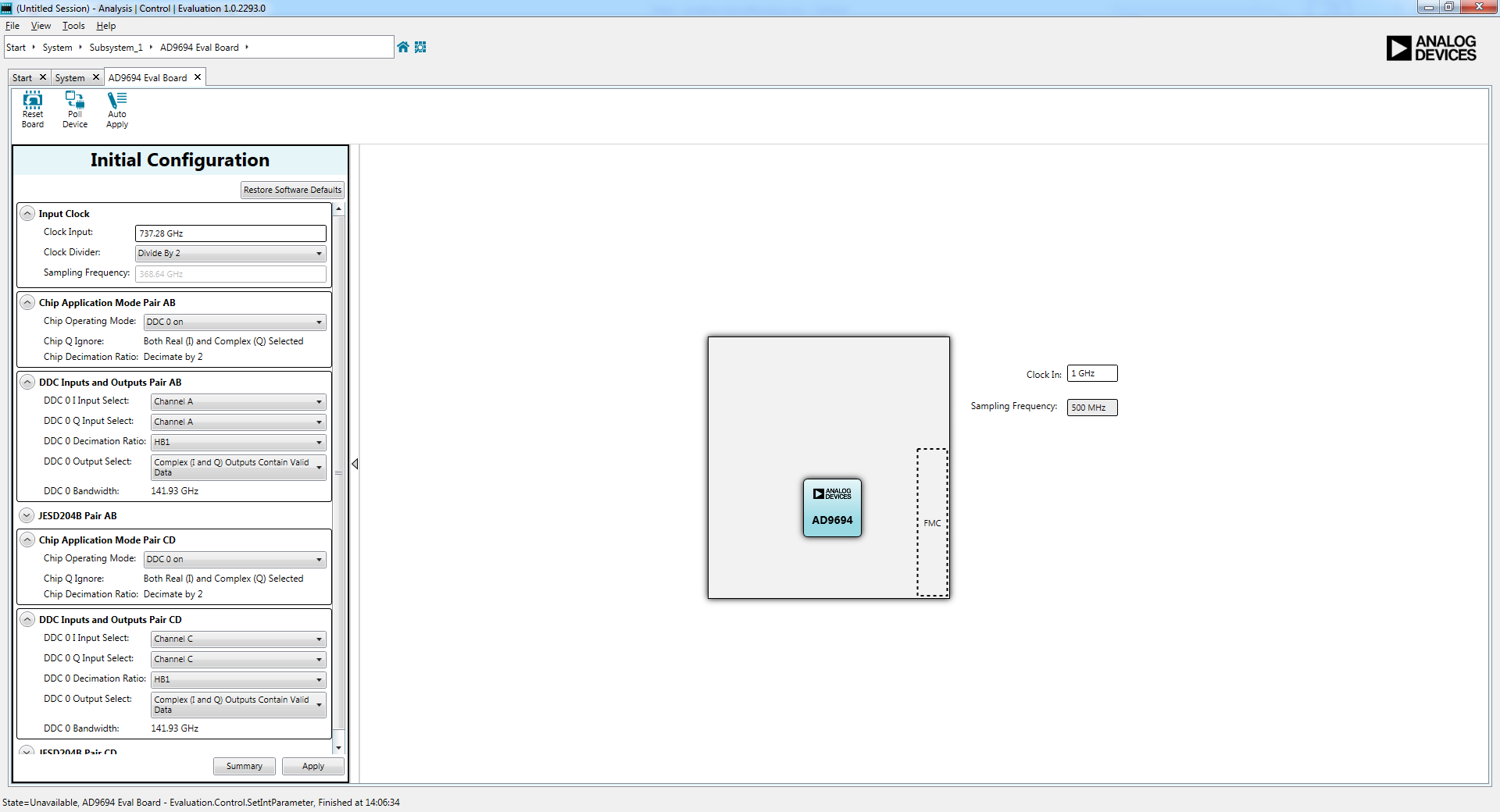 https://media.githubusercontent.com/media/analogdevicesinc/system-level/main/docs/solutions/reference-designs/eval-ad9694/images/9694_ace_initial_config_1ddc_complexinout.png