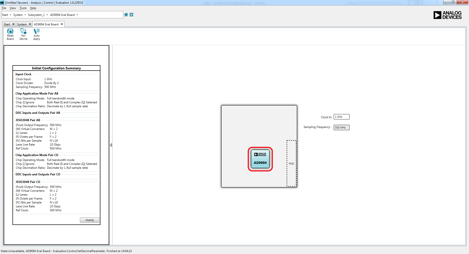 https://media.githubusercontent.com/media/analogdevicesinc/system-level/main/docs/solutions/reference-designs/eval-ad9694/images/9694_ace_initial_config_highlight.png