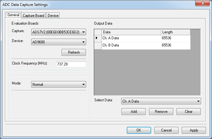 https://media.githubusercontent.com/media/analogdevicesinc/system-level/main/docs/solutions/reference-designs/eval-ad9694/images/9694_data_capture_settings_general.png