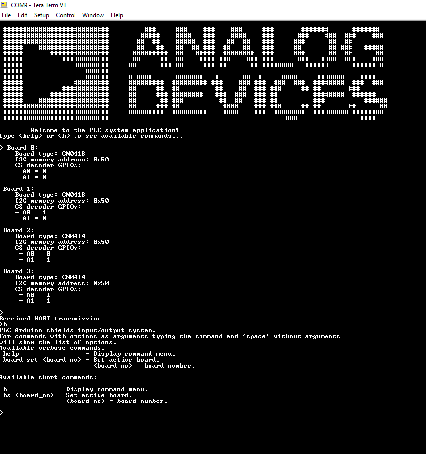 CLI main menu