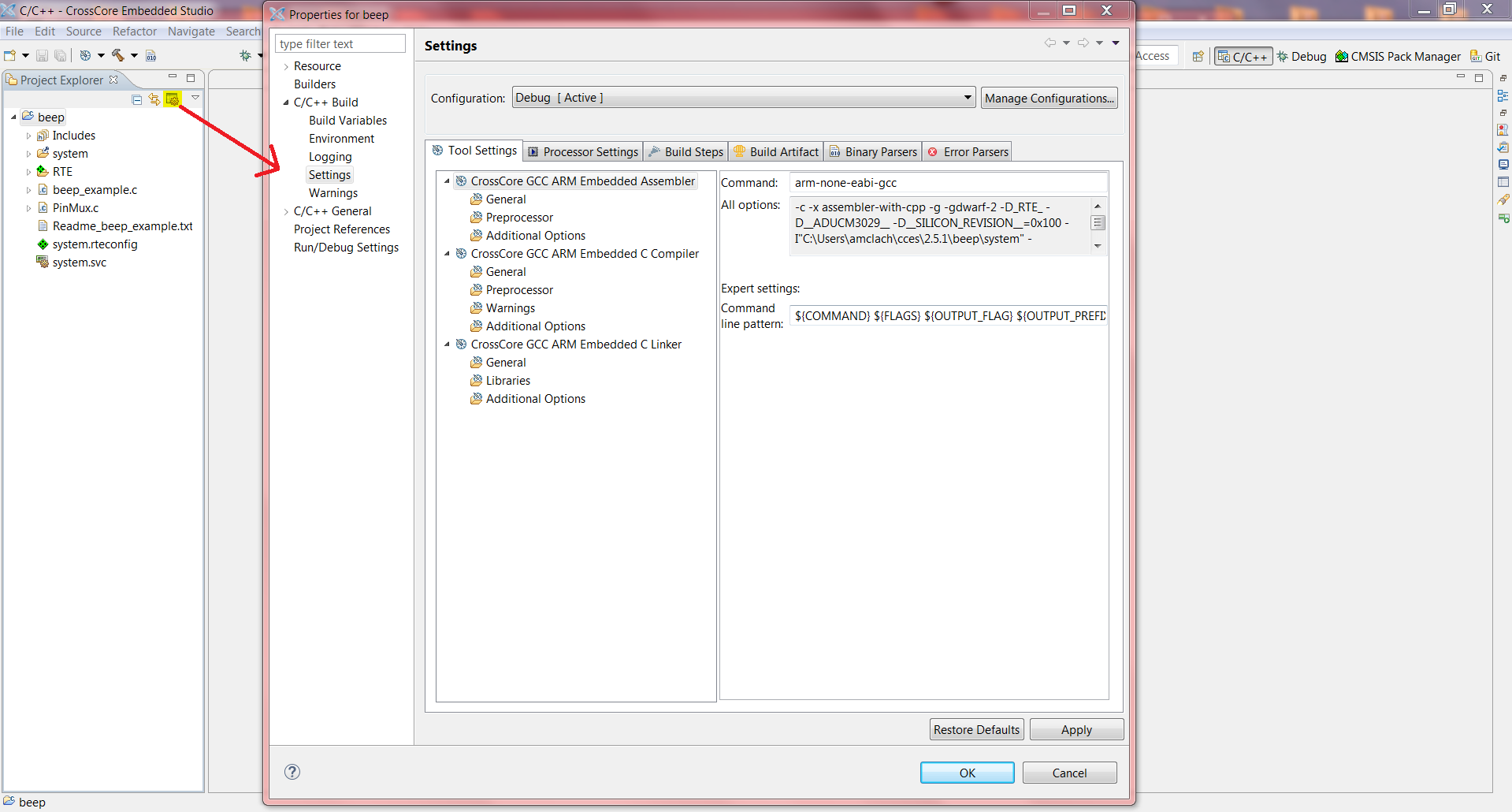 https://media.githubusercontent.com/media/analogdevicesinc/system-level/main/docs/solutions/reference-designs/eval-adicup3029/images/eval-aducm3029-project-tools-settings.png