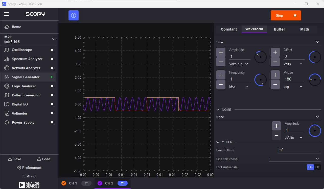 https://media.githubusercontent.com/media/analogdevicesinc/system-level/main/docs/solutions/reference-designs/pulsar_adc/images/pulsar_adc_scopy_channel2_coraz7s.png
