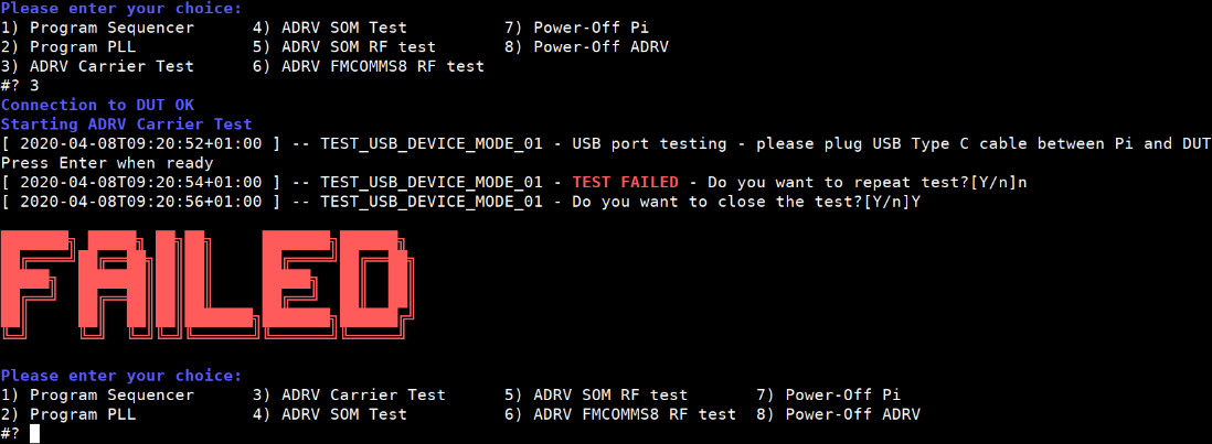 https://media.githubusercontent.com/media/analogdevicesinc/system-level/wiki_migration/adrv9009zu11eg_landing/docs/solutions/reference-designs/adrv9009-zu11eg/images/test_failed_screen.jpg