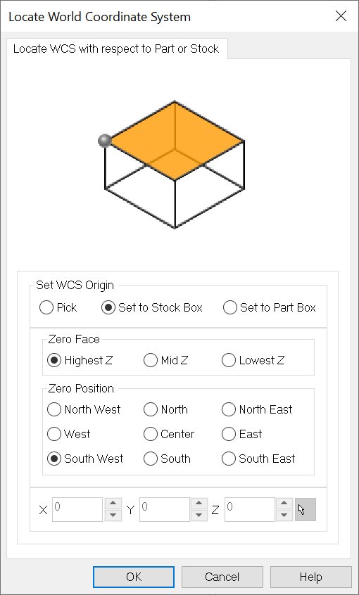 Align the world coordinate system to the stock