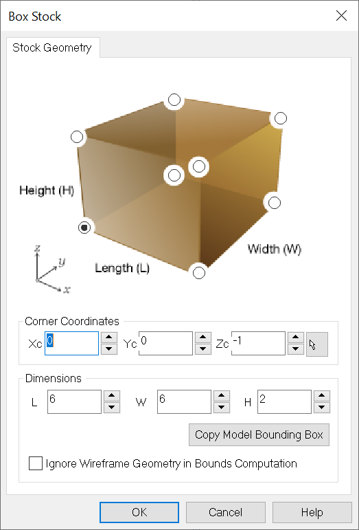 Create stock from box