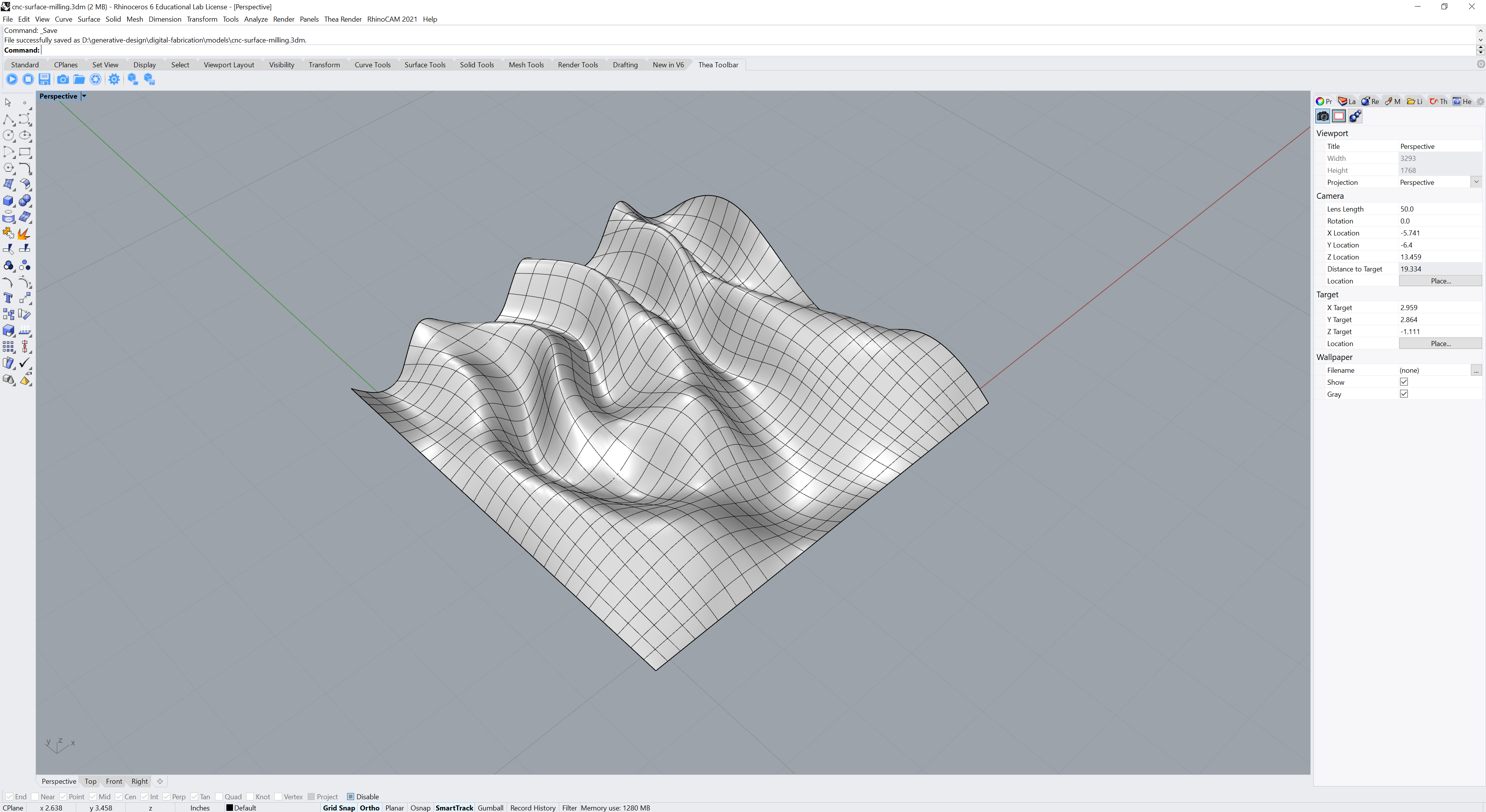 Model of procedurally generated landforms