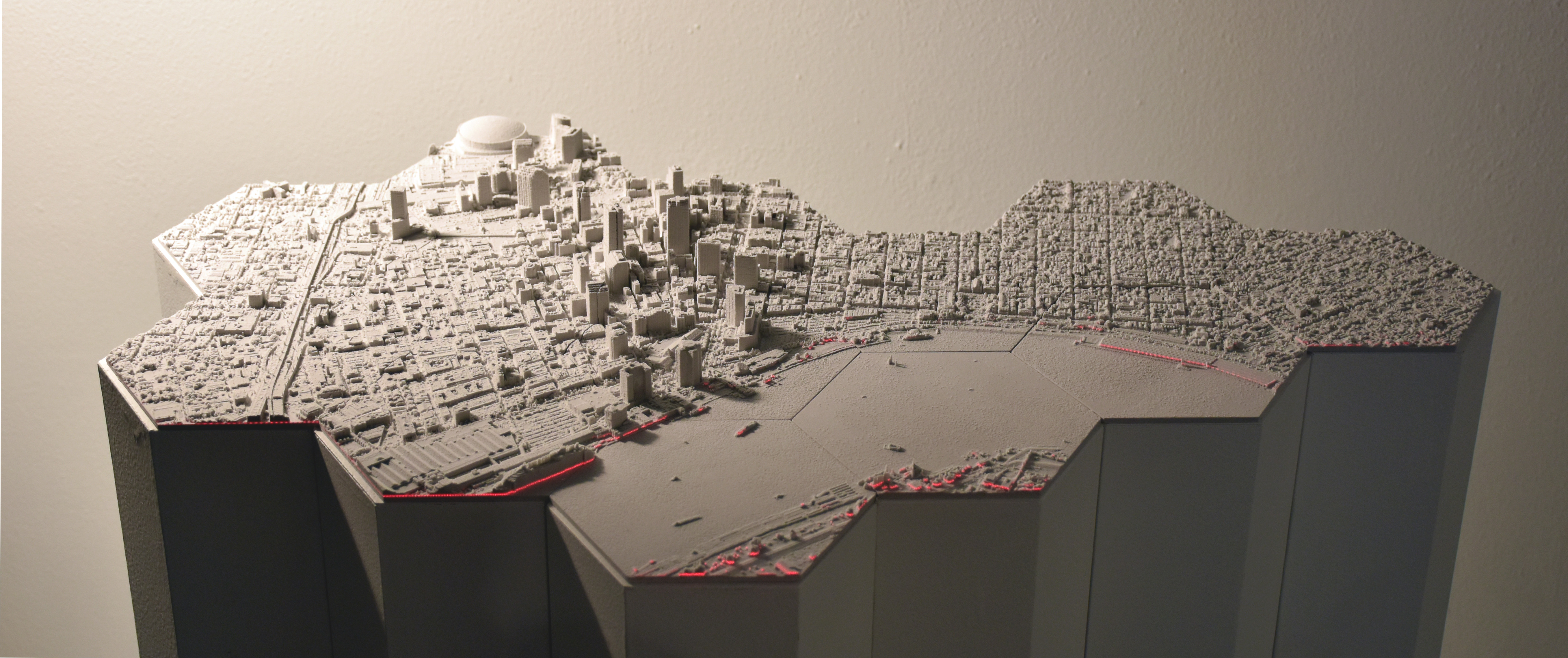 Shifting Datum I with laser line representing sea level rise