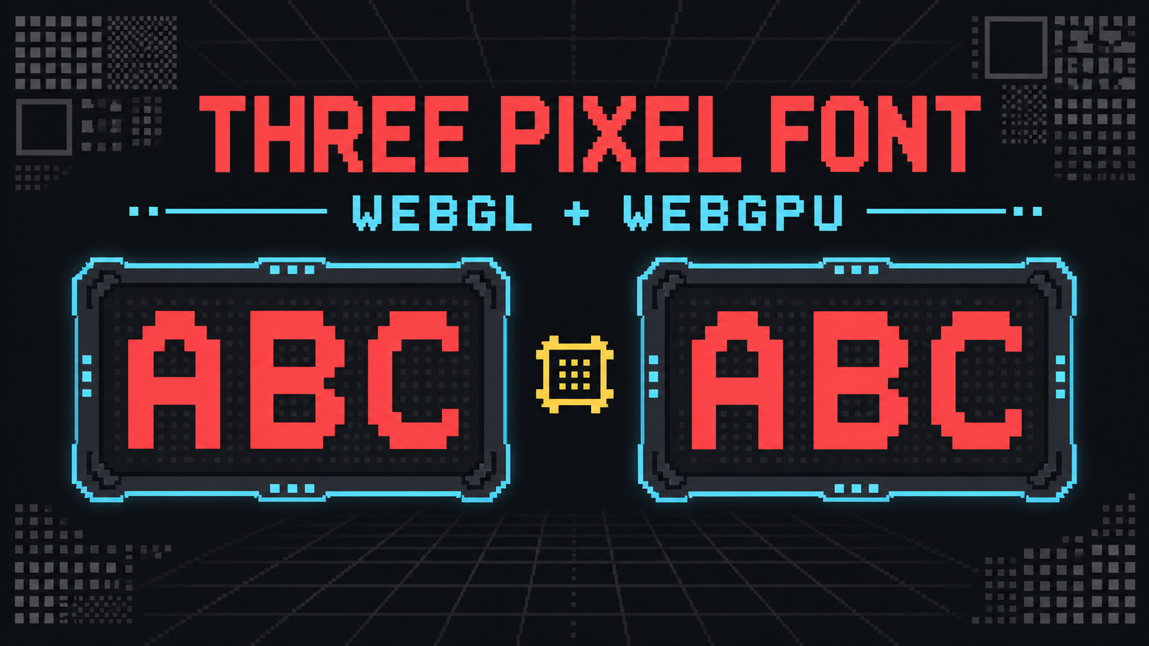 Three Pixel Font — WebGL and WebGPU