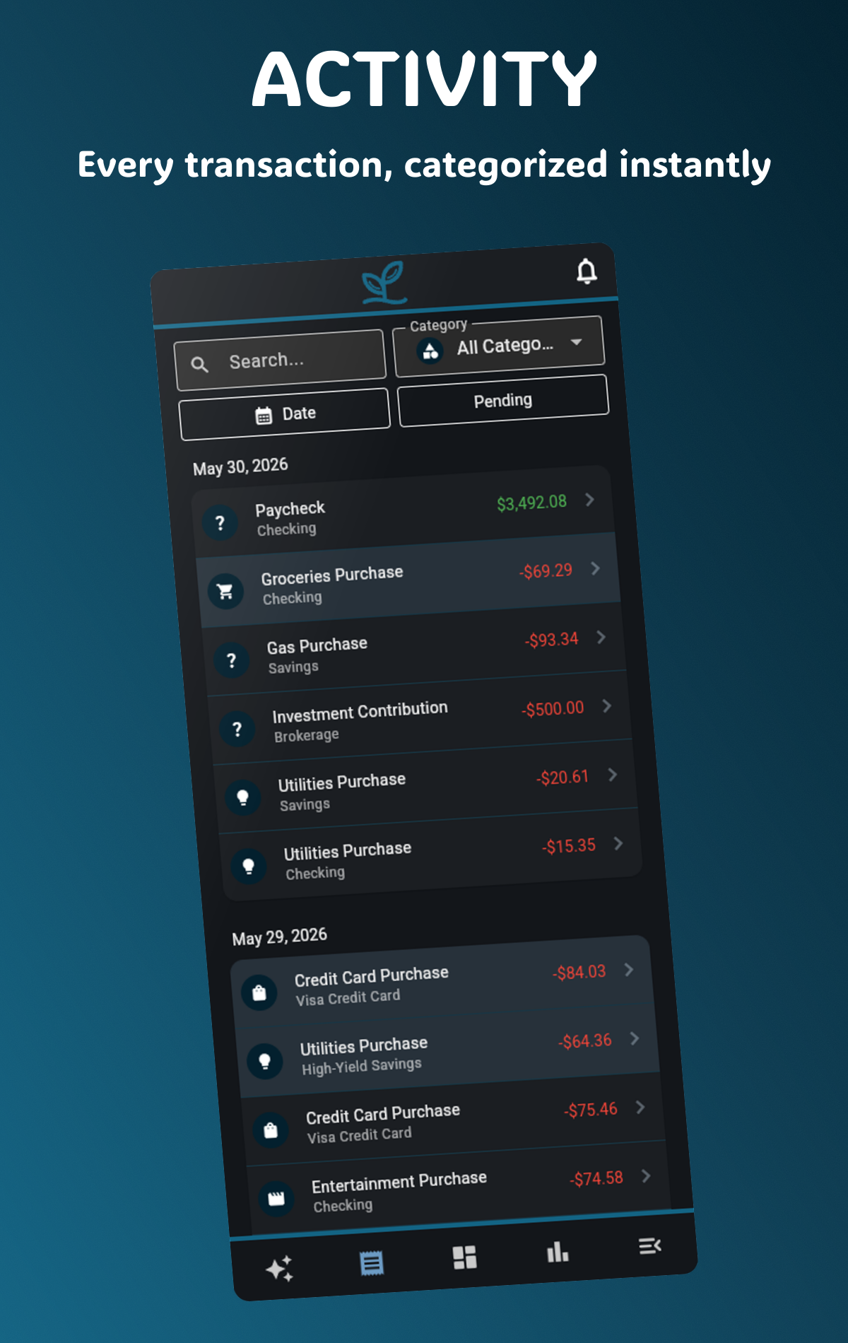 Transactions Page