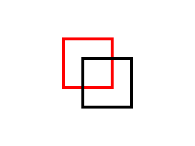 Red rectangle with overlapping black rectangle