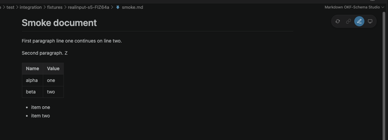 Studio opened as the custom editor for a Markdown file