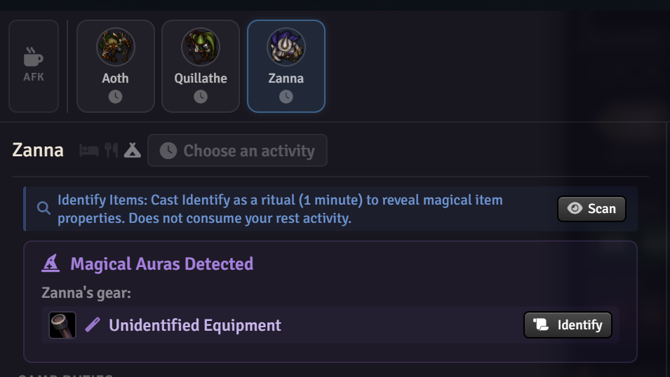 Identify Items with ritual scan