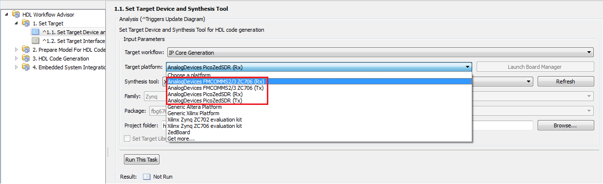 Analog Devices Target Platforms