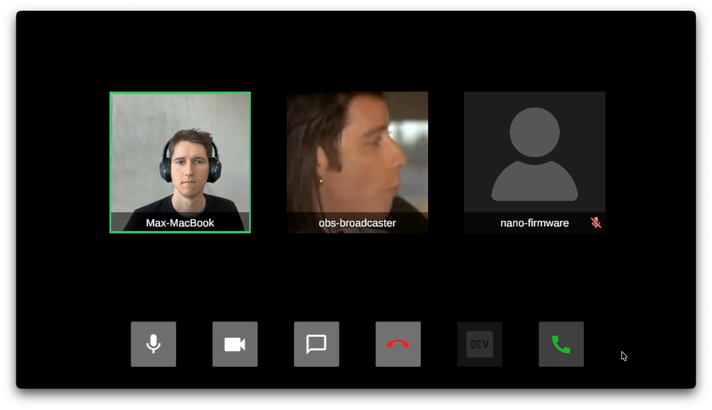 Screenshot of the Meet sample