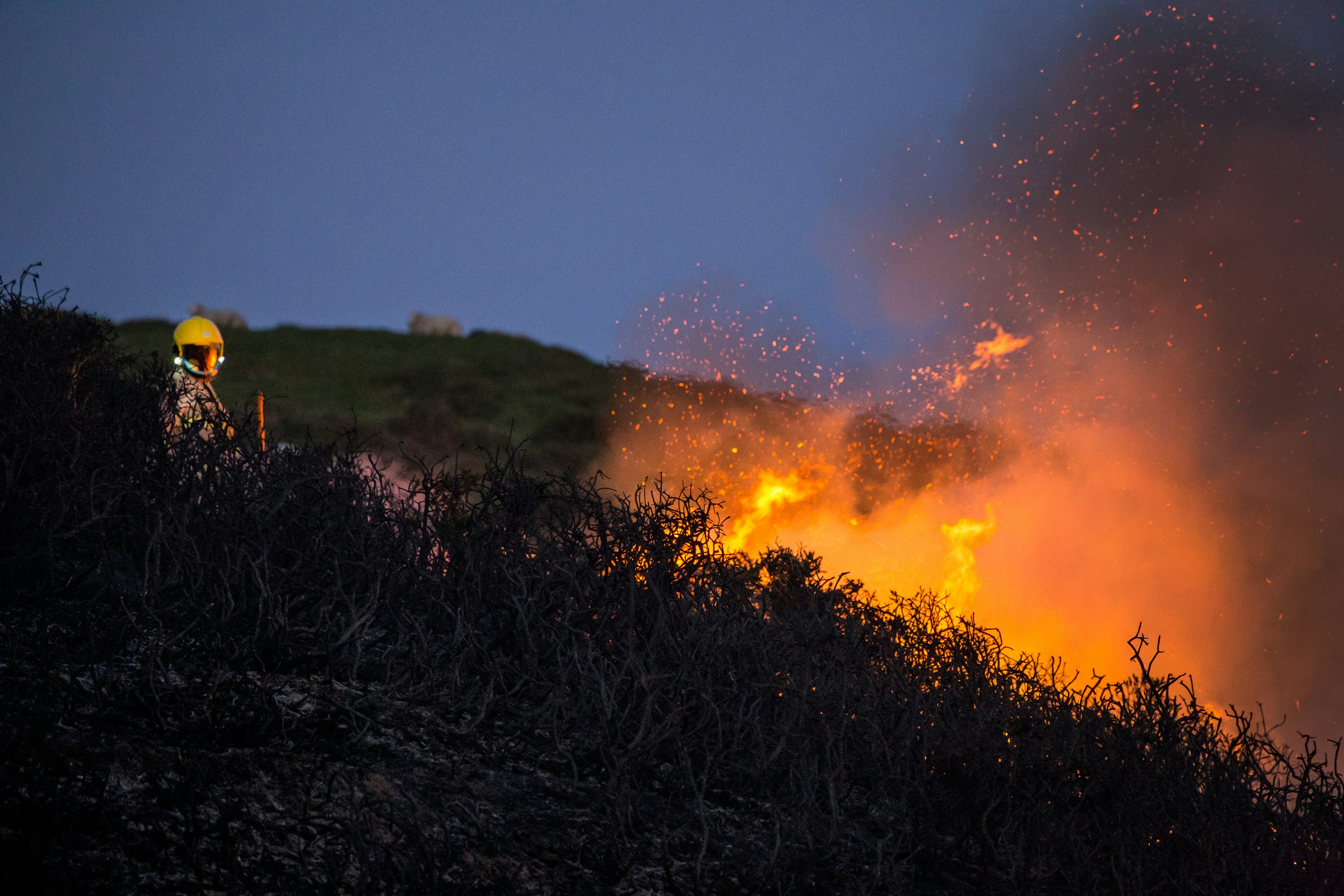 A fire in Y Fron in 2018