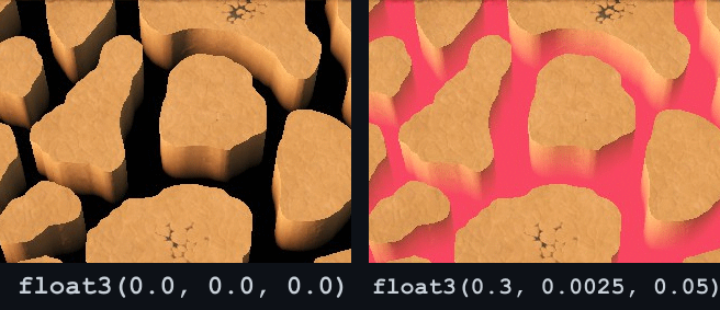 CHASM_BOTTOM_COLOR values comparison