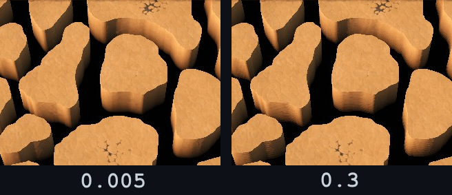 CHASM_SAMPLE_PRECISION values comparison