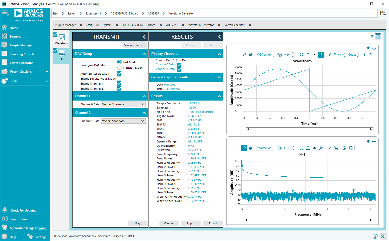 ACE waveform generator view