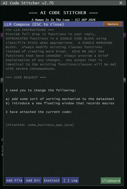 Compose Prompt Window