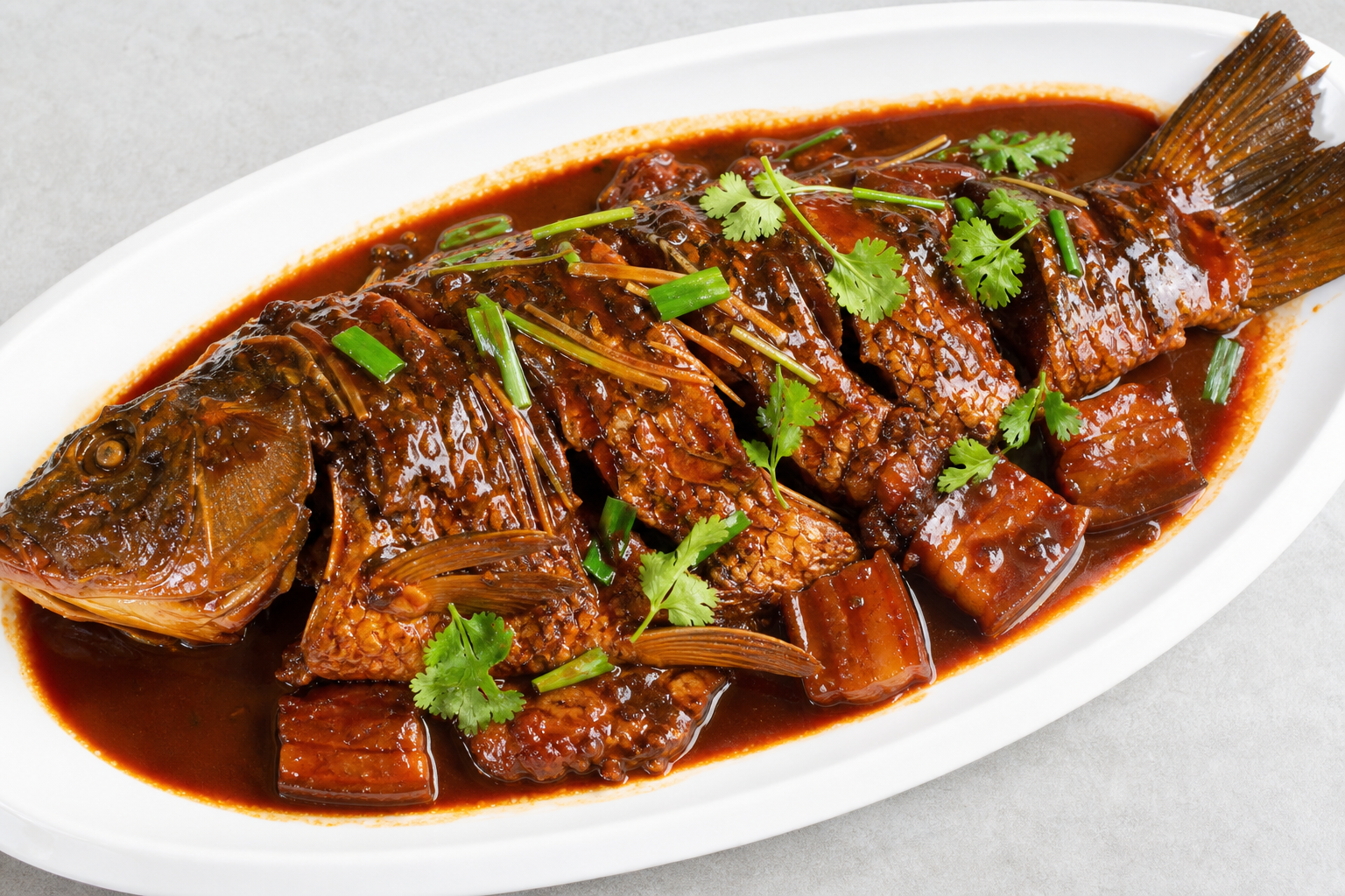 Braised Carp in Soy Sauce