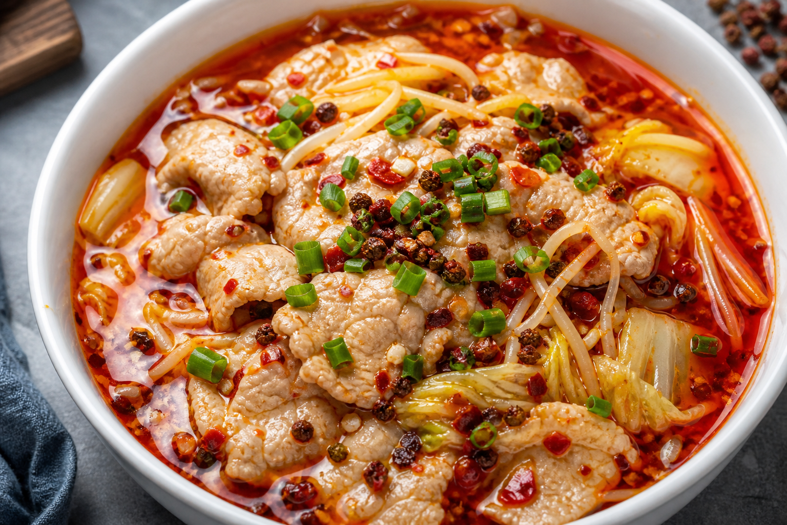 Boiled Pork Slices in Spicy Broth