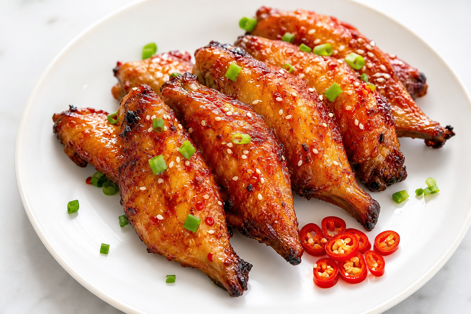 Sweet and Spicy Baked Whole Chicken Wings