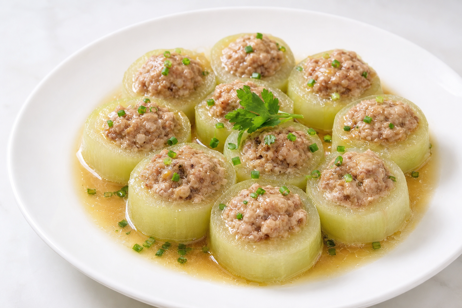 Winter Melon Stuffed with Meat