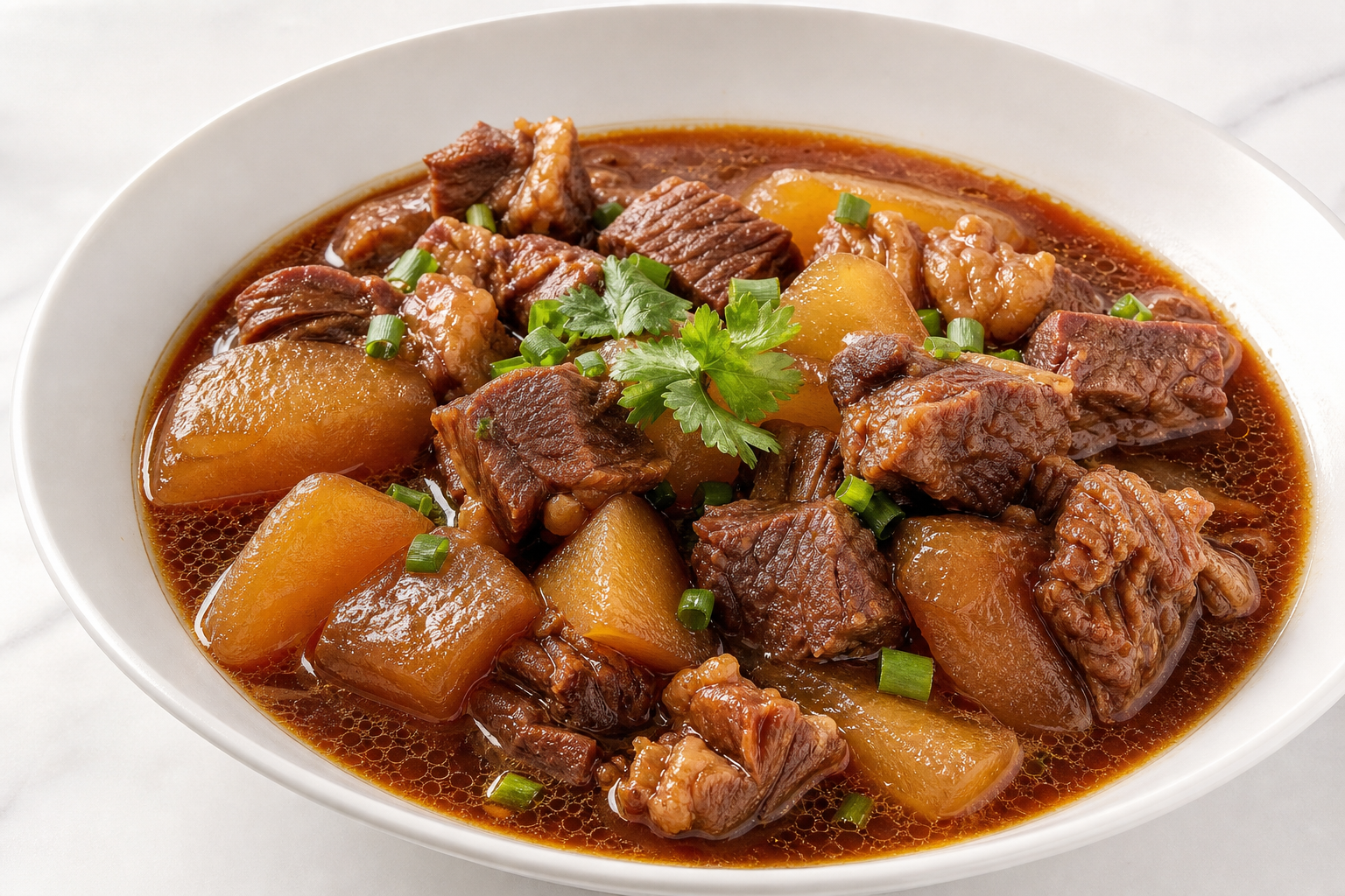 Cantonese-Style Braised Beef Brisket with Daikon Radish