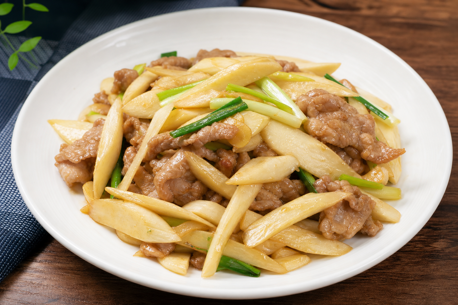 Stir-Fried Water Bamboo Shoots with Lean Pork