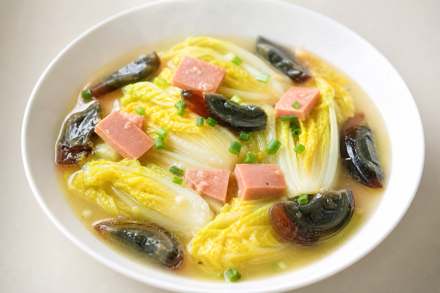 Braised Baby Chinese Cabbage in Broth