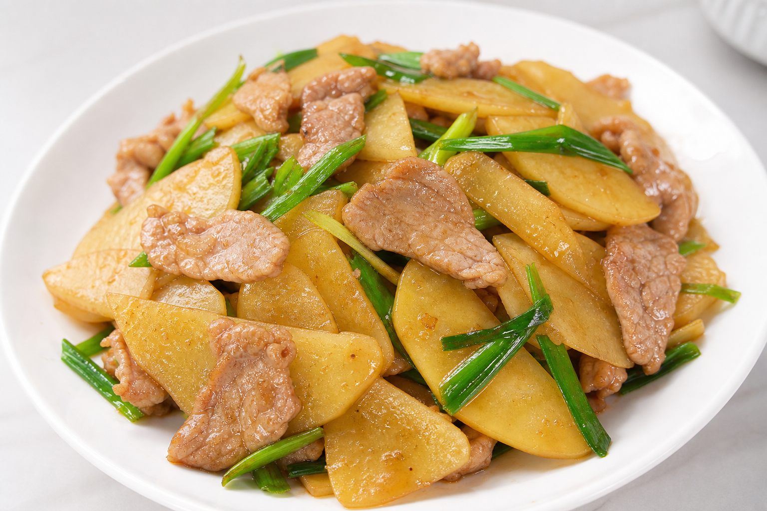 Lean Pork with Potato Slices