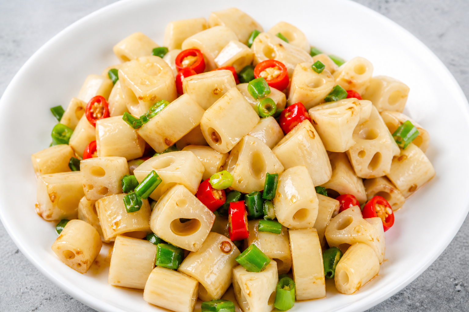 Stir-Fried Lotus Root Cubes
