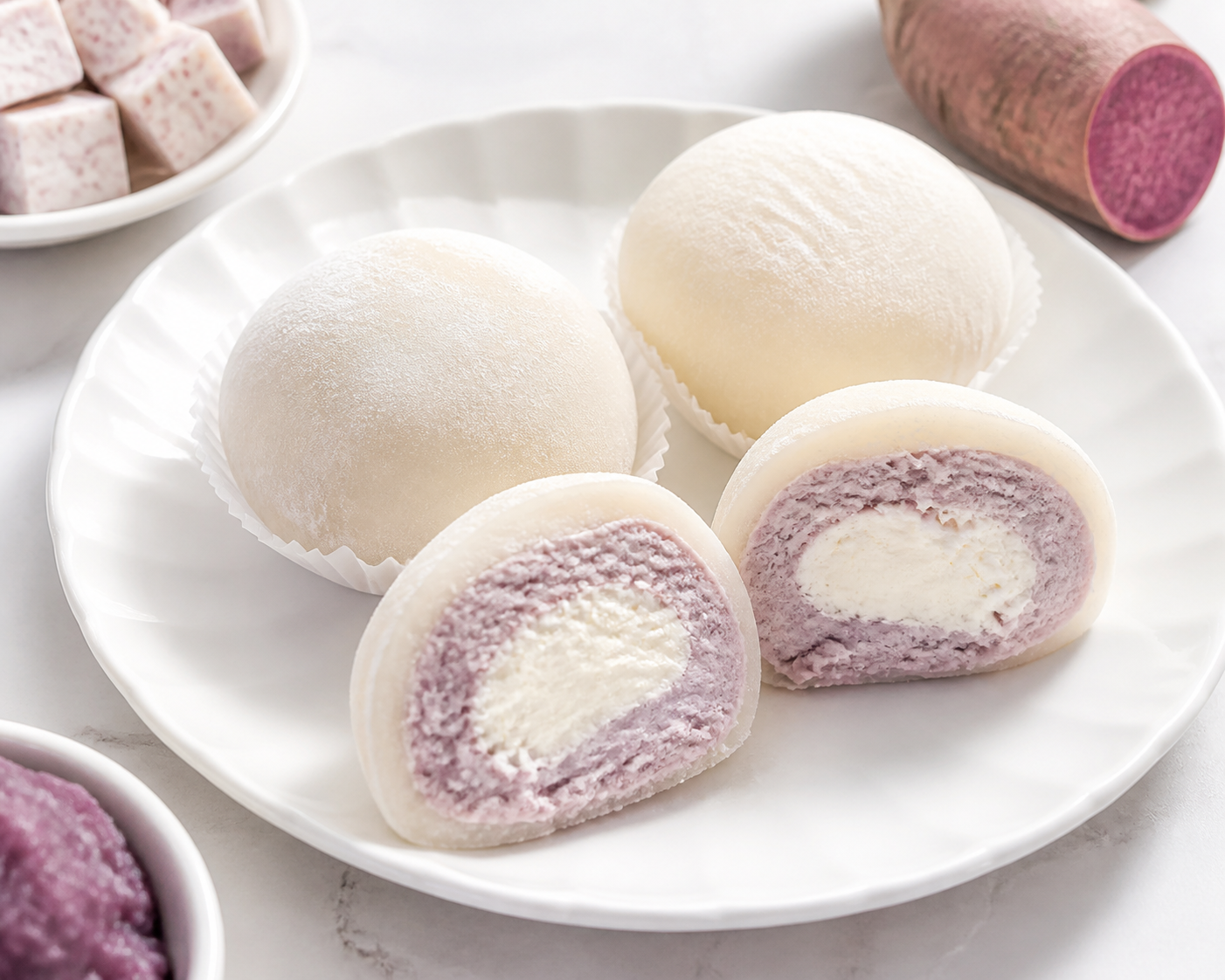 Taro Mochi Snow Skin Dumplings