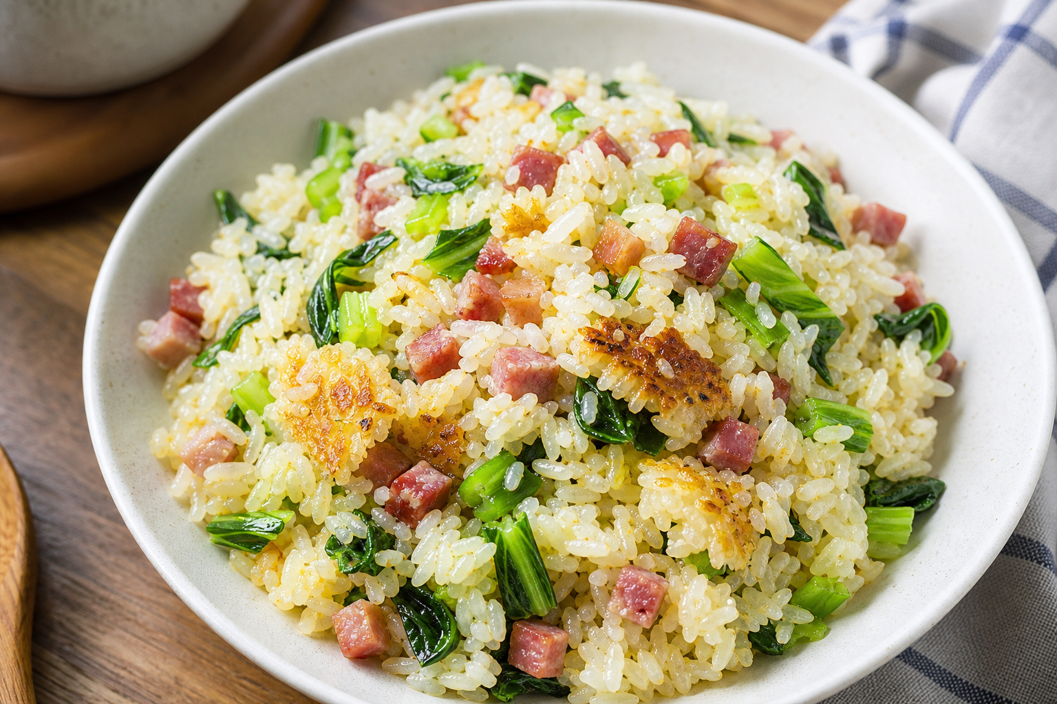 Cured Pork Belly and Bok Choy Rice