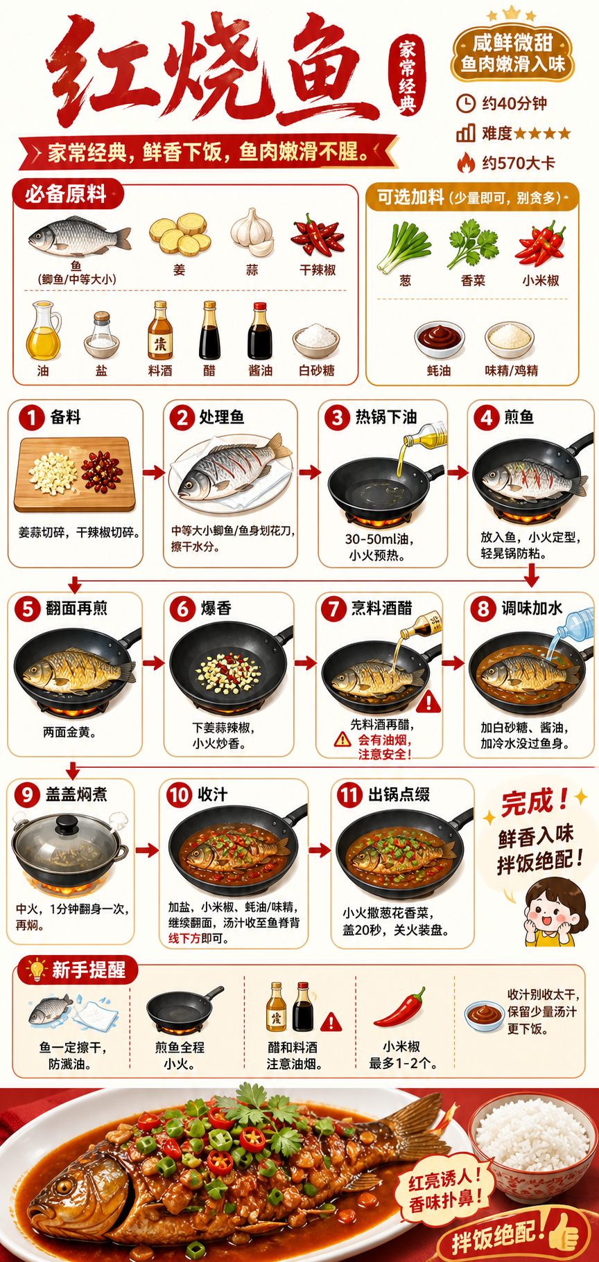 Braised Fish in Soy Sauce — ingredients and steps overview