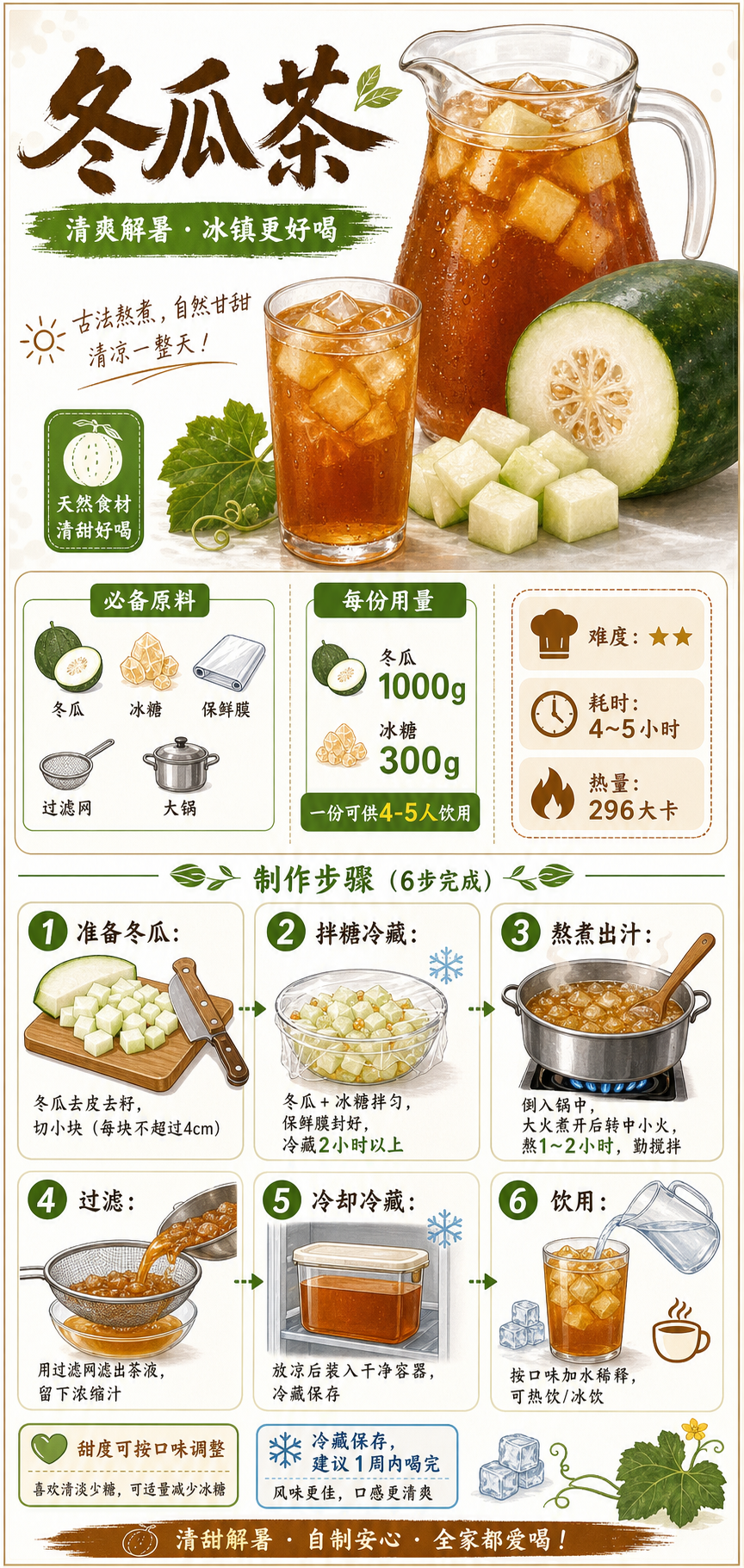 Winter Melon Tea — ingredients and steps overview