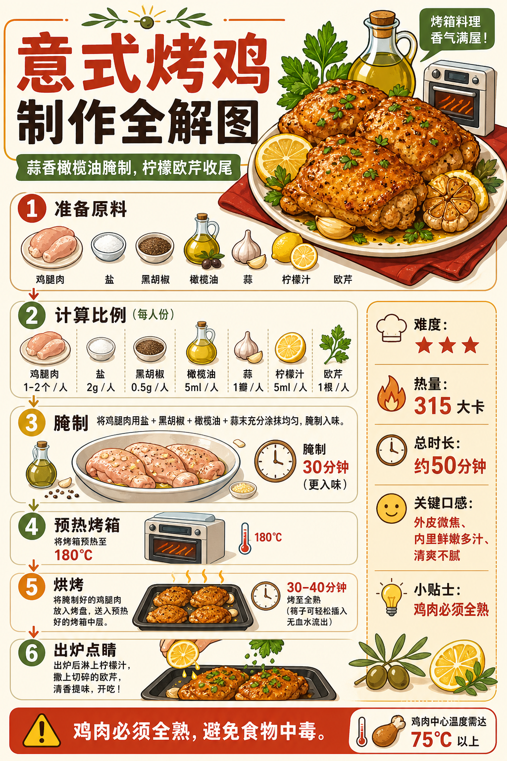 Italian Roast Chicken — ingredients and steps overview