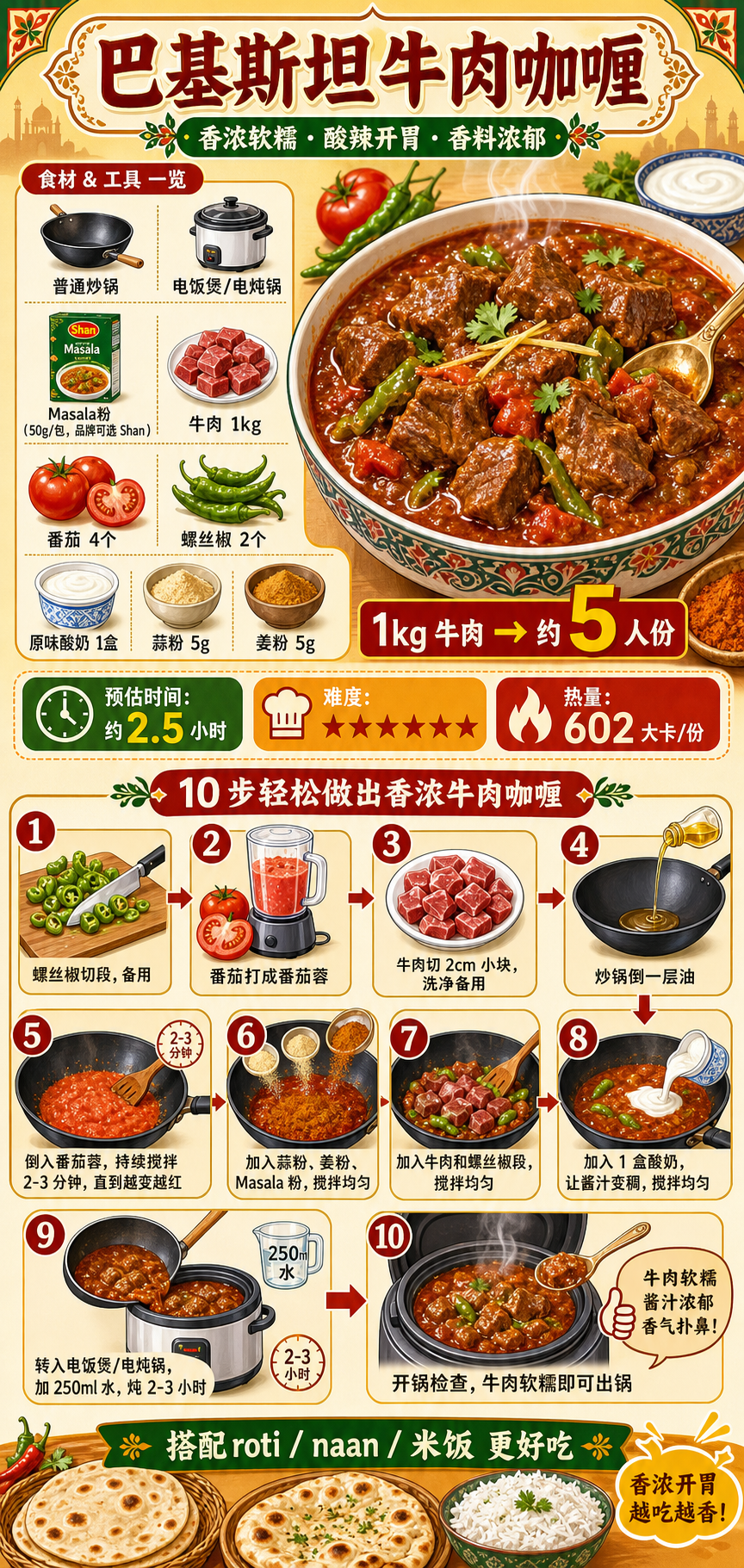 Pakistani Beef Curry — ingredients and steps overview